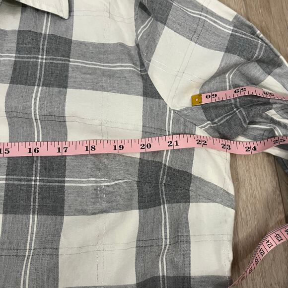 Talbots Women's Metallic Flannel Modern Classic Shirt - Chimney Plaid Size XL - Picture 7 of 7